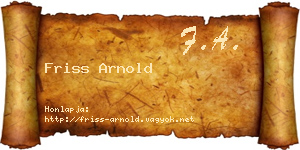 Friss Arnold névjegykártya