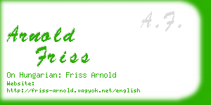 arnold friss business card